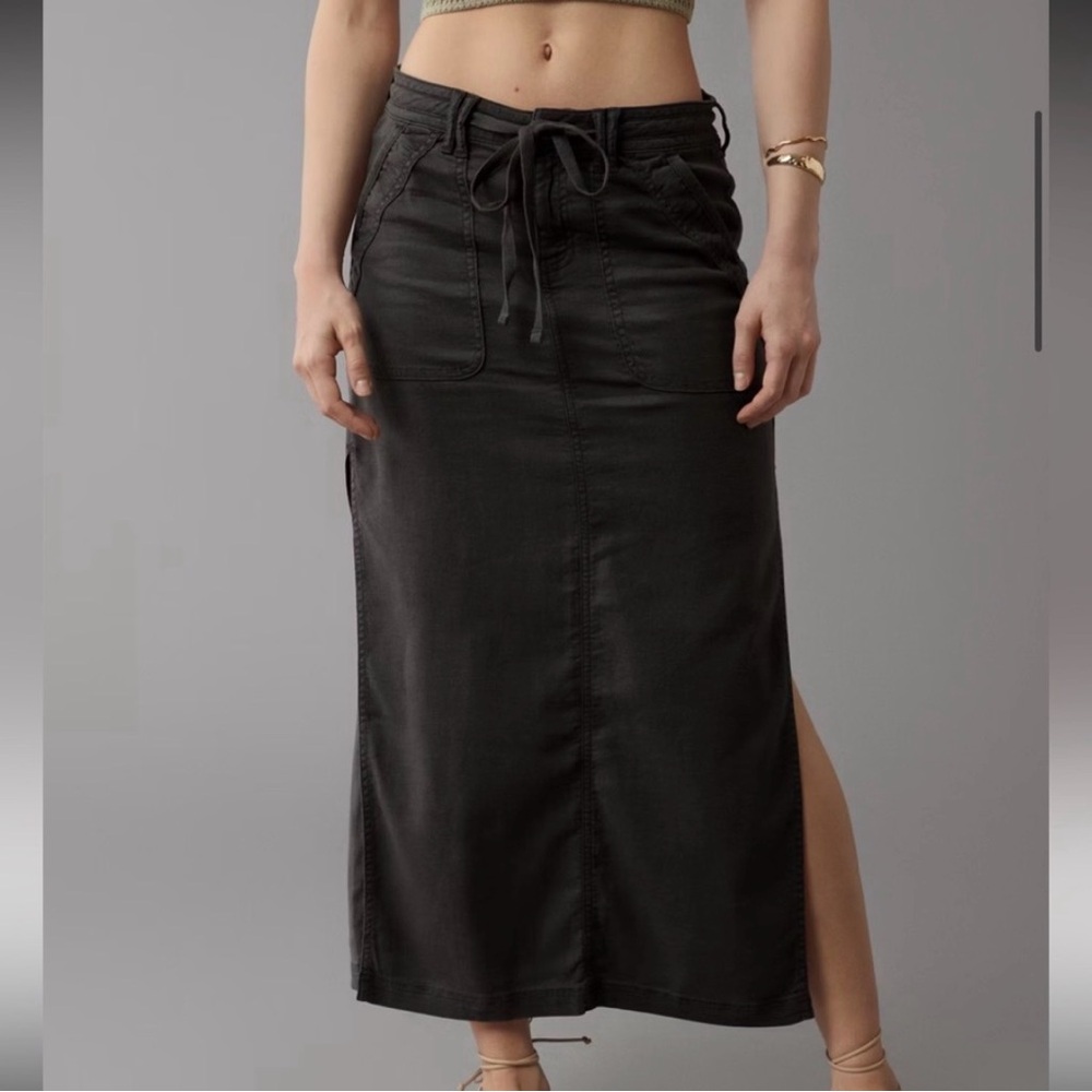 American Eagle Outfitters Dark Gray Maxi Skirt